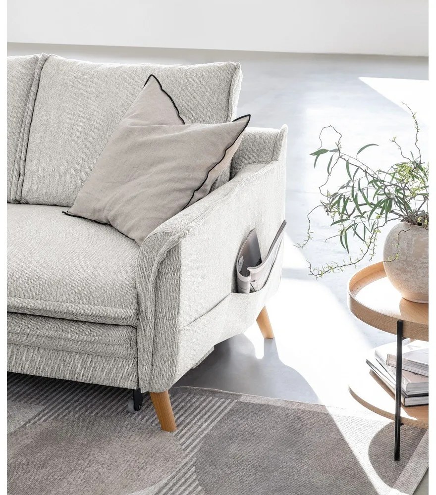 Бежов разтегателен ъглов диван (ляв ъгъл) Charming Charlie – Miuform