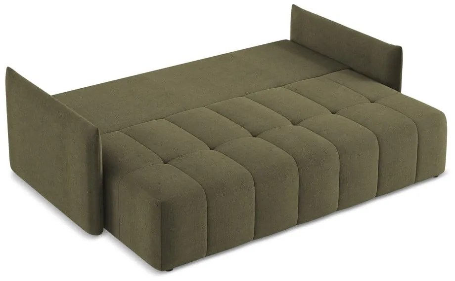 Разтегателен диван с място за съхранение в цвят каки 225 cm Moku – Makamii