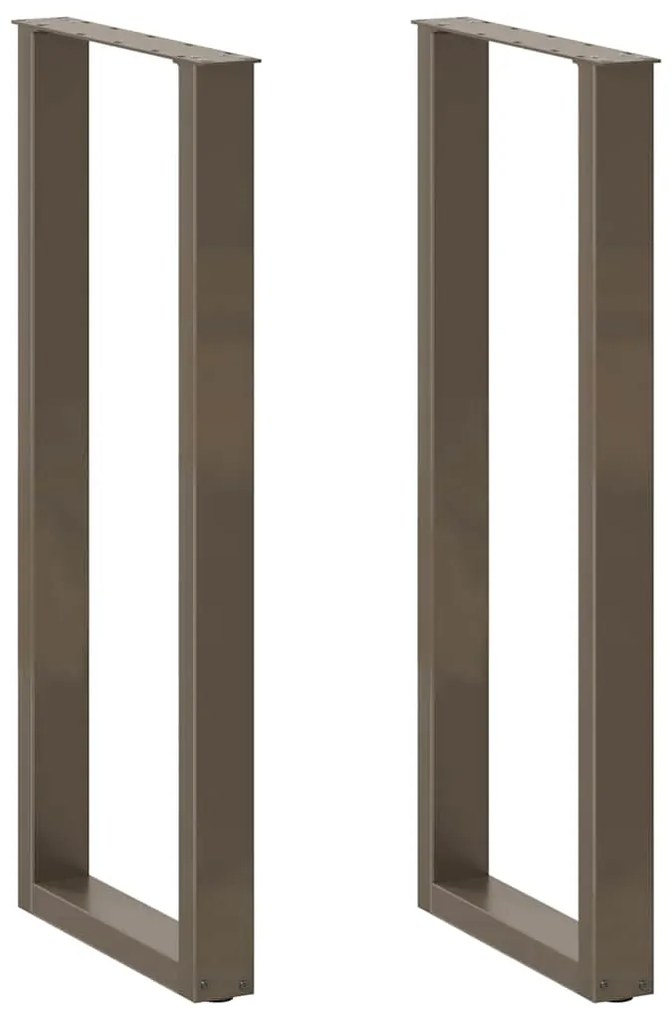 4013247 vidaXL Крака за бар маса, U-образни, 2 бр., естествена стомана, 50 x (110-111) см, стомана