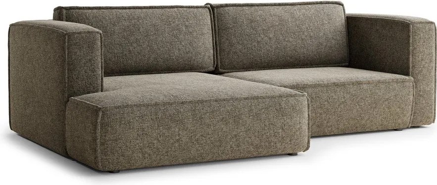 Кафяв шенилов сгъваем/с място за съхранение ъглов диван (ляв ъгъл) Velto – Maison de Rêve