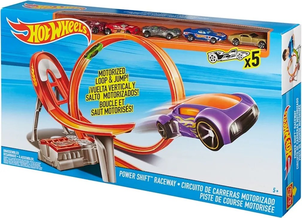 Hot Wheels - Състезателна, моторизирана писта с 5бр. колички