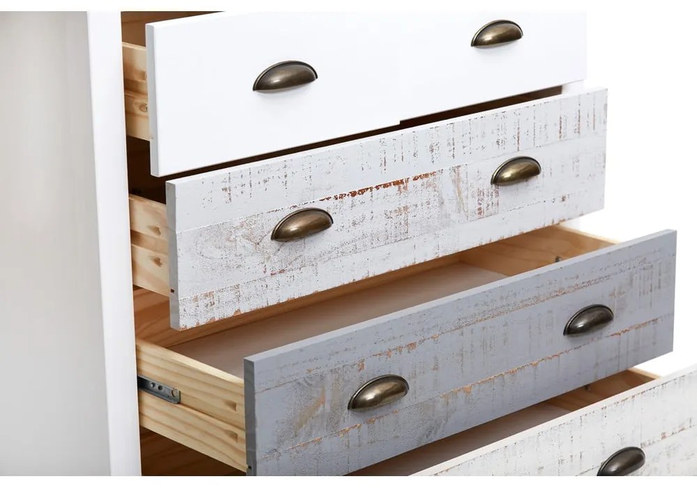 Бяло-сив скрин с 4 чекмеджета , 79 x 80 см Romantica - Marckeric