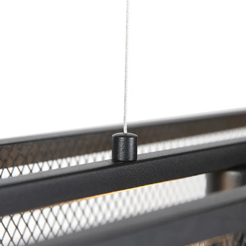 Умна индустриална висяща лампа черна Вкл. 4 WiFi A60 - Cage Wire