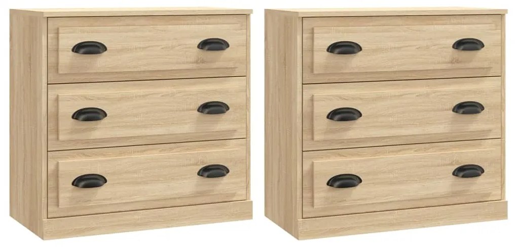 3185242 vidaXL Сайдборди, 2 бр, сонома дъб,инженерно дърво