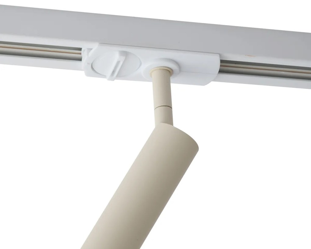 Модерен прожектор бежов с бяло за 1-фазна релсова система - Iconic Ivy