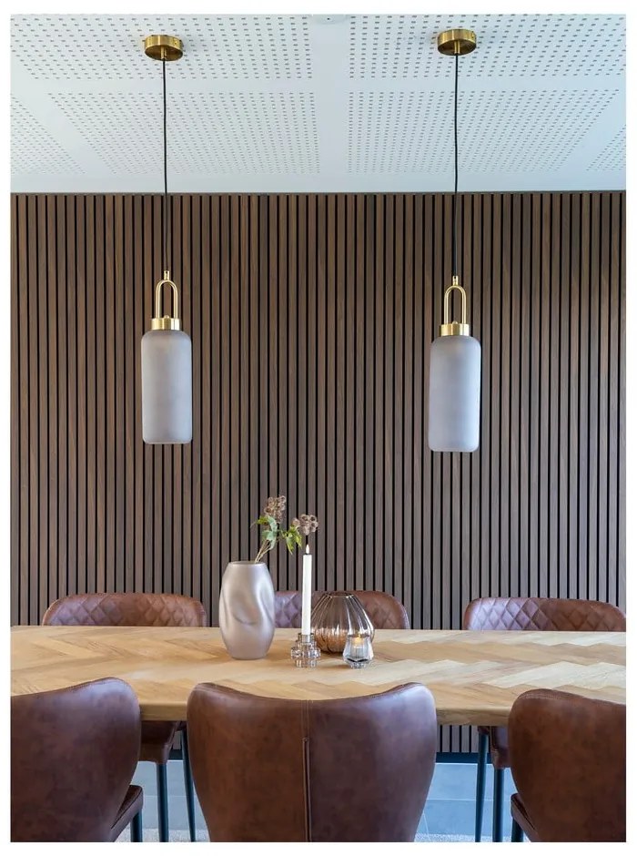 Висящо осветително тял златно със стъклен абажур ø 13 cm Luton – House Nordic