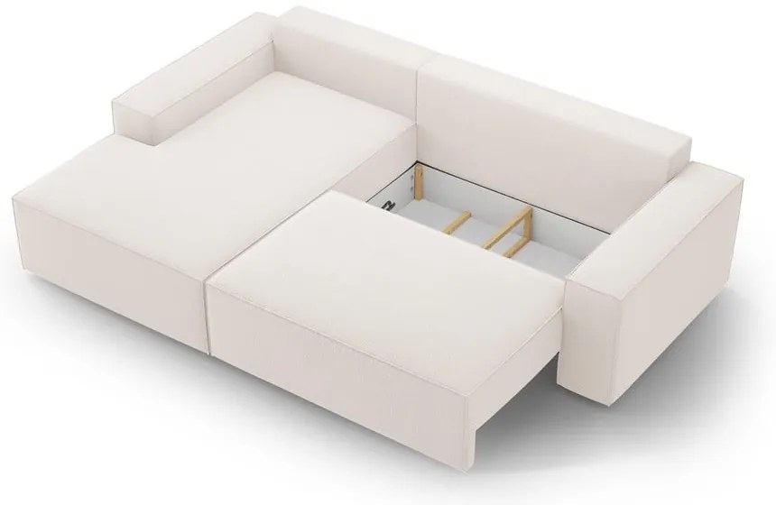 Бежов разтегателен ъглов диван (ляв ъгъл) Jodie – Micadoni Home