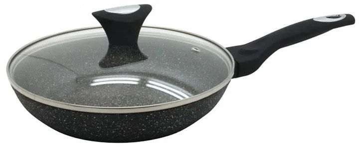 Тиган с капак KLAUSBERG KB 7041, 28Х5.2 см, Мраморно покритие, Индукция, Черен