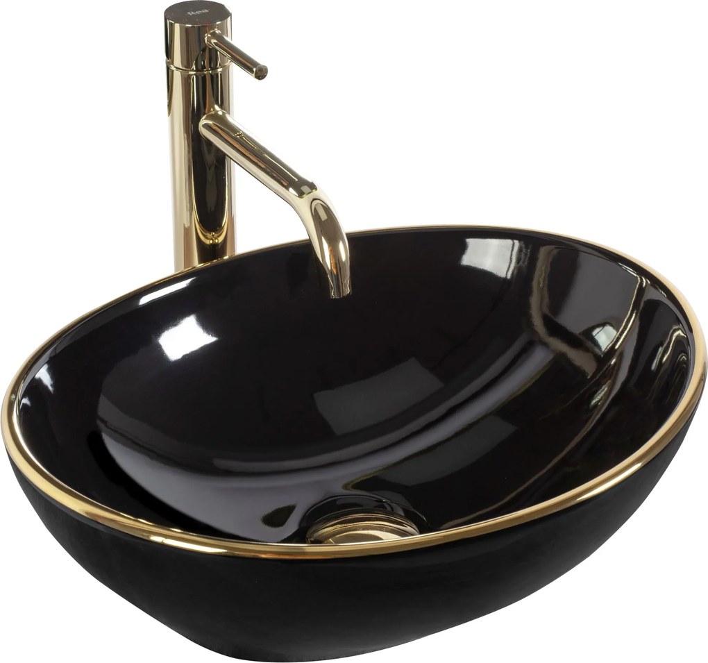 Умивалник за плот Rea Sofia Black Gold Edge