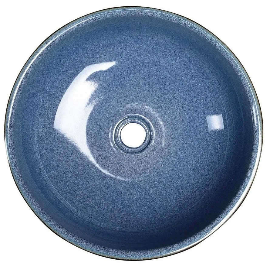 Синя/сива керамична кръгла мивка ø 41 cm Priori – Sapho