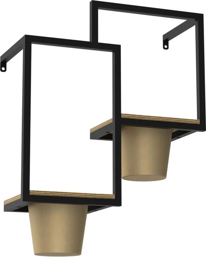 Стенна саксия 46x36 см златиста