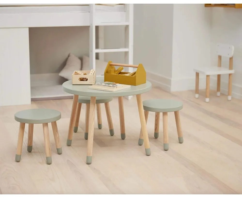 Зелена детска маса , ø 60 cm Dots - Flexa