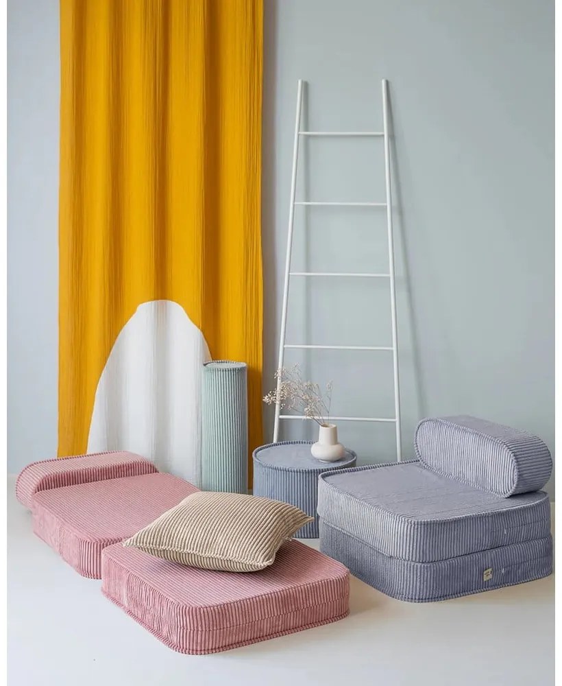 Светлокафява детска възглавница за диван от рипсено кадифе Block – Wigiwama