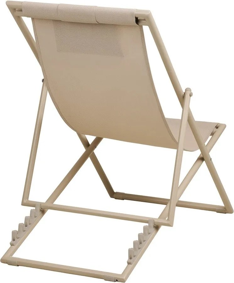 Бежов градински шезлонг метален Curtis – House Nordic