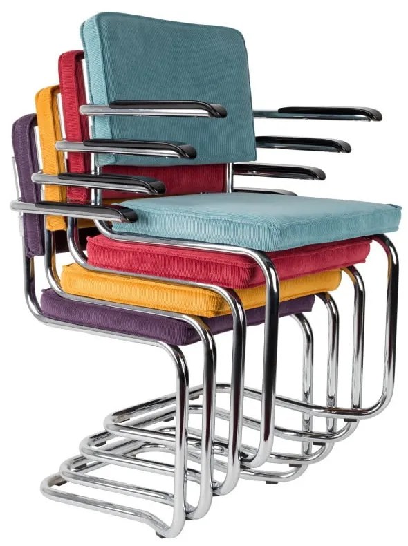 Комплект от 2 черни стола с подлакътници Ridge Kink Rib - Zuiver