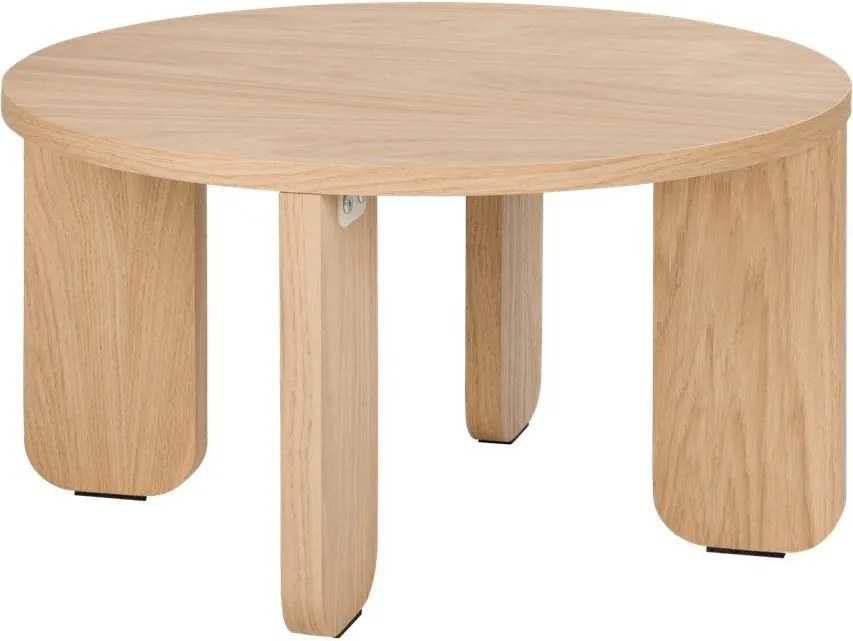 Кръгла масичка за кафе с дъбов плот в естествен цвят ø 55 cm Kuvu – noo.ma