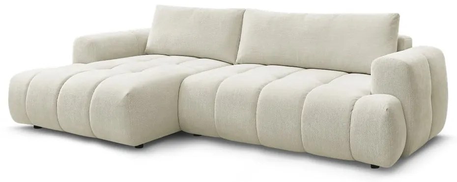 Бежов сгъваем/с място за съхранение ъглов диван (ляв ъгъл) Fuji – Bobochic Paris