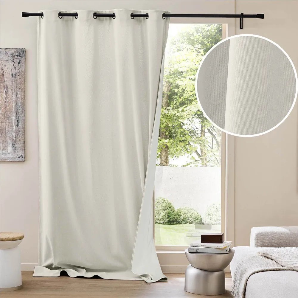 Бежово термо перде от рипсено кадифе 140x260 cm Madison – douceur d'intérieur