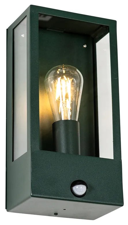 Външна стенна лампа тъмно зелена с датчик за движение IP44 - Rotterdam