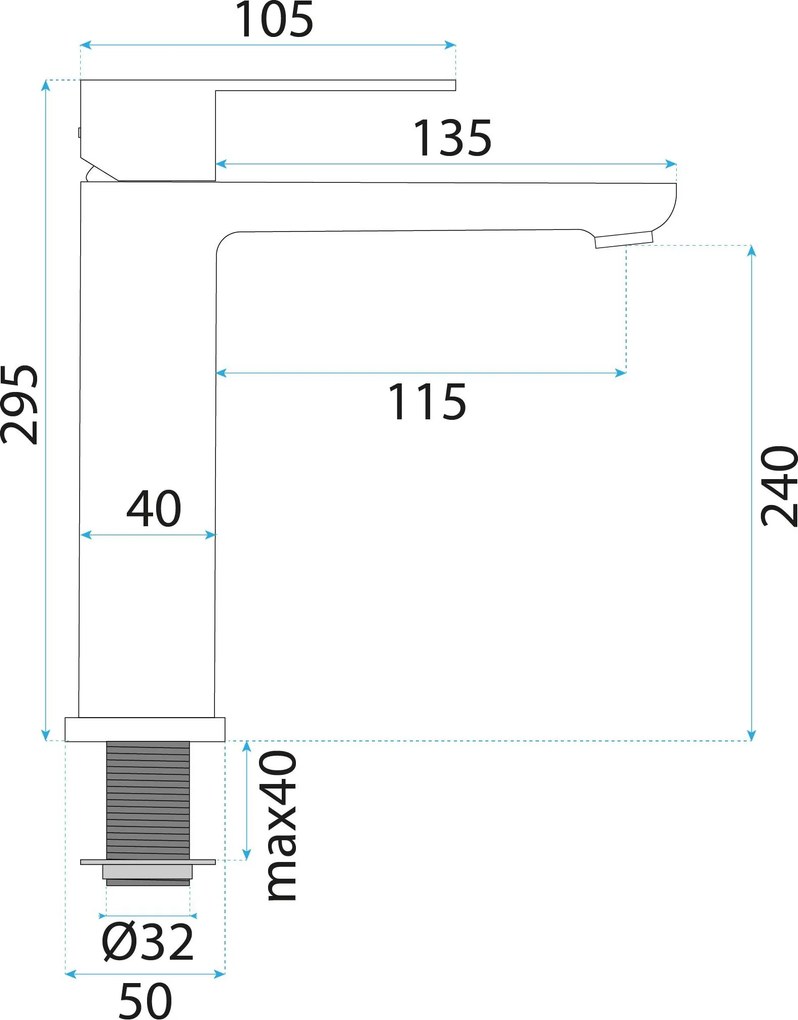 Смесител за баня Rea Logan Brush Nickel