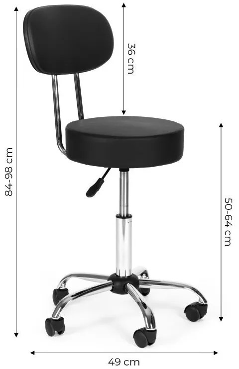 Регулируем на височина въртящ се стол с облегалка Бял