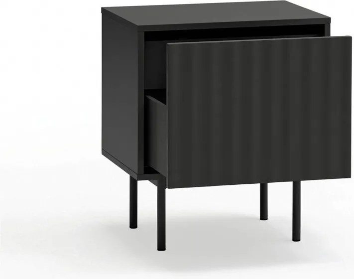 Черно матово нощно шкафче Sierra – Teulat