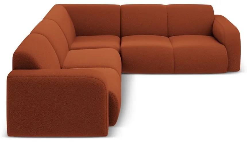 Кафяв ъглов диван от букле (променлив/L форма) Molino – Micadoni Home