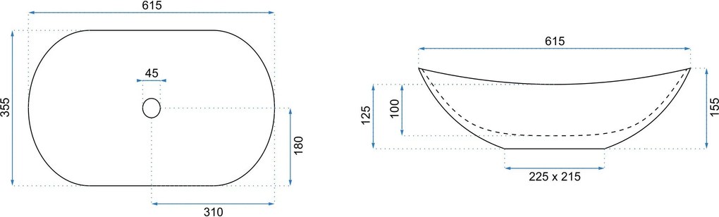 Умивалник за плот Rea Royal Blueberry Matt