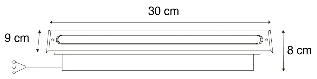 Модерен наземн прожектор черен 30 см с LED IP65 - Eline