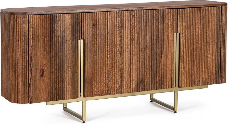 Скрин от масивно манго в златист цвят/в естествен цвят 160x75x40 cm Vilas – Bizzotto
