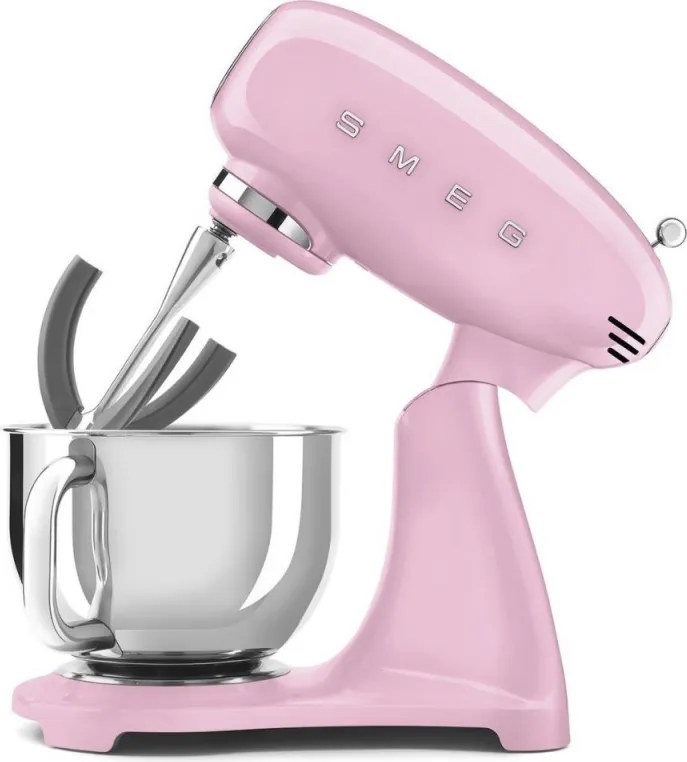 Планетарен миксер SMEG SMF03PKEU, 800 W, 4.8 л, 10 скорости, Функция за плавен старт, Крачета против хлъзгане, Розов