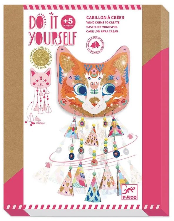 Djeco - комплект направи си сам вятърни камбанки коте DJ07955