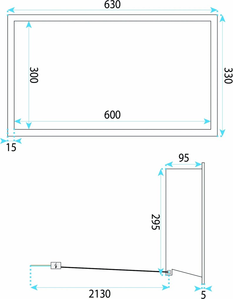 Вграден рафт за баня LED 30x60 brush copper