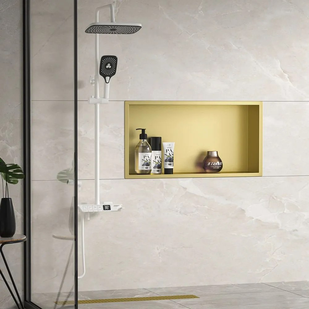 Вграден рафт за баня  30x60 gold brush