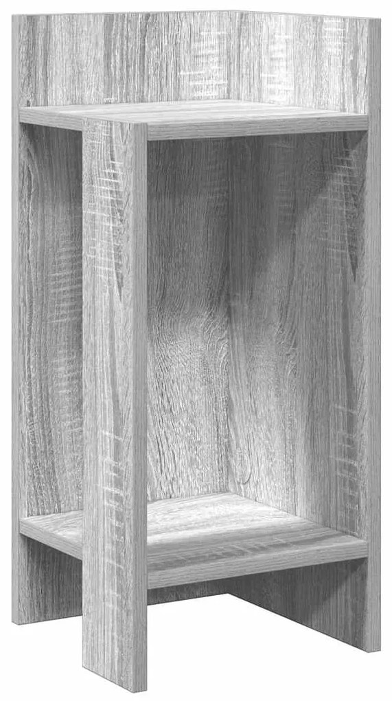 858552 vidaXL Странична маса с рафт, сив сонома, 25,5x27x60 см