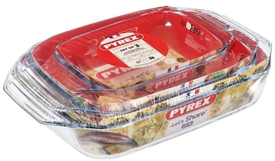Комплект от 3 тави PYREX 1,4/3/4 л
