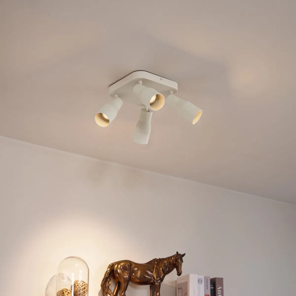 Таванно точково осветление бежово GU10 50mm квадратно 4-светлинно - Stanley