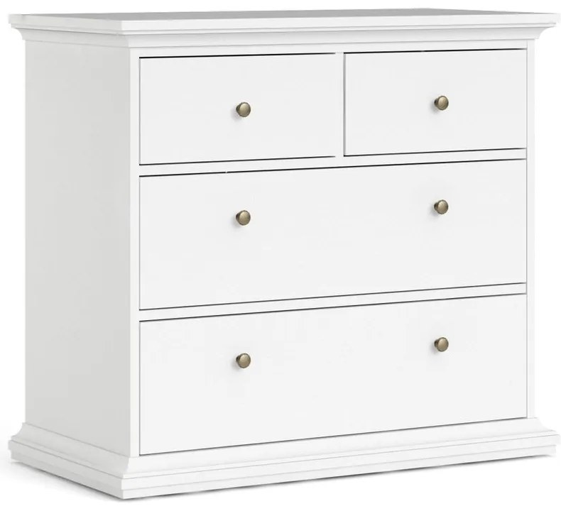 Бял нисък скрин 96x87 cm Paris – Tvilum