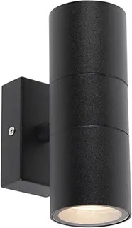 Външна стенна лампа черна 2-светлина IP44 - Duo