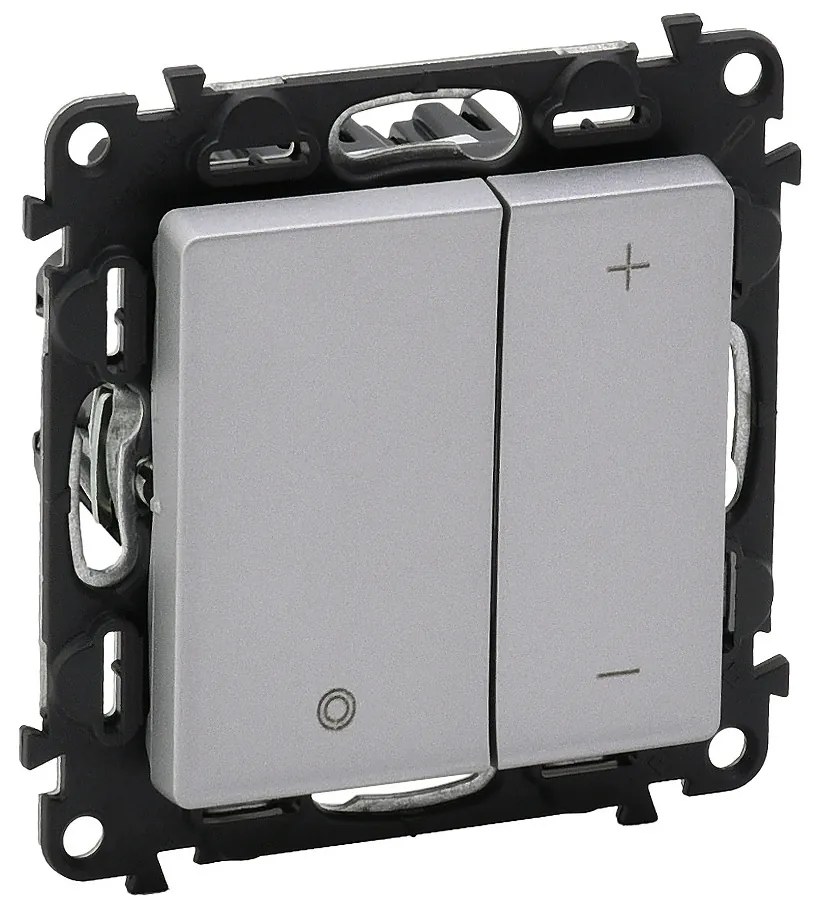 Legrand Димер бутонен R3-400W L3-400VA LED3-75W цвят алуминий Valena Life  - 752362