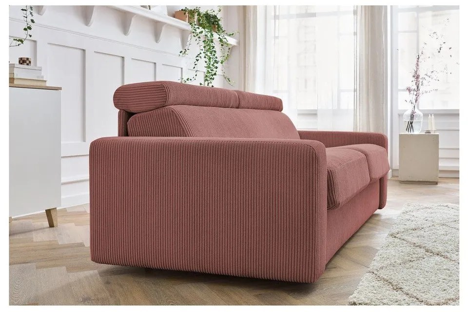 Розов разтегателен диван от рипсено кадифе 215 cm Monaco – Bobochic Paris