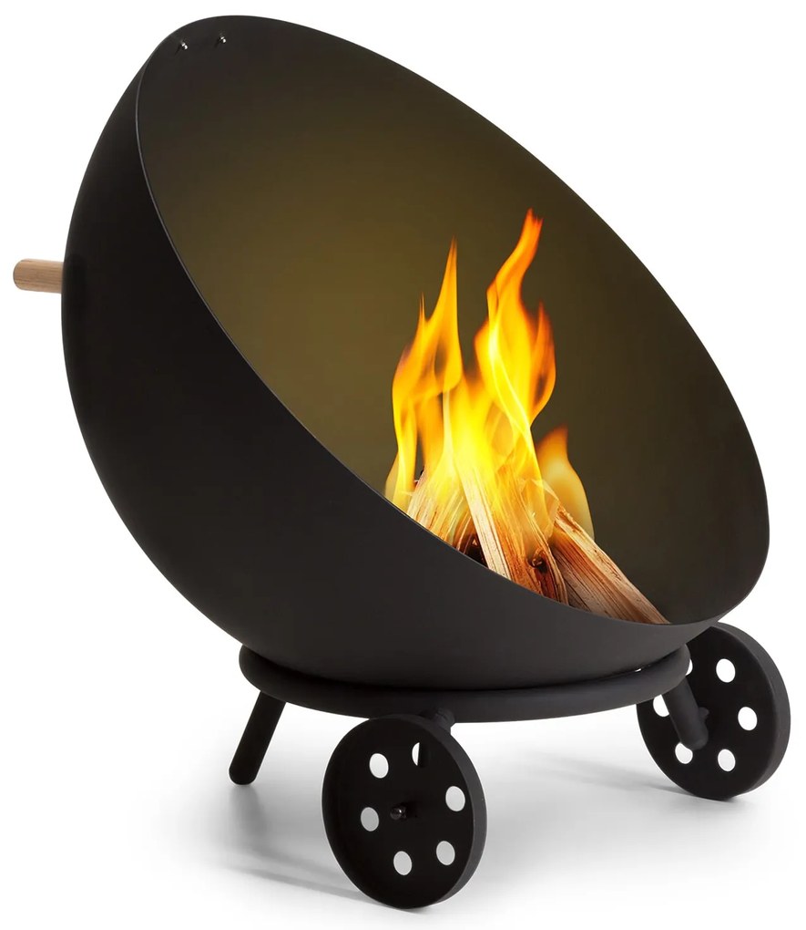 Blumfeldt Fireball Egon, стоманена купа за огън за градината или терасата Ø 66 cm капак за скара