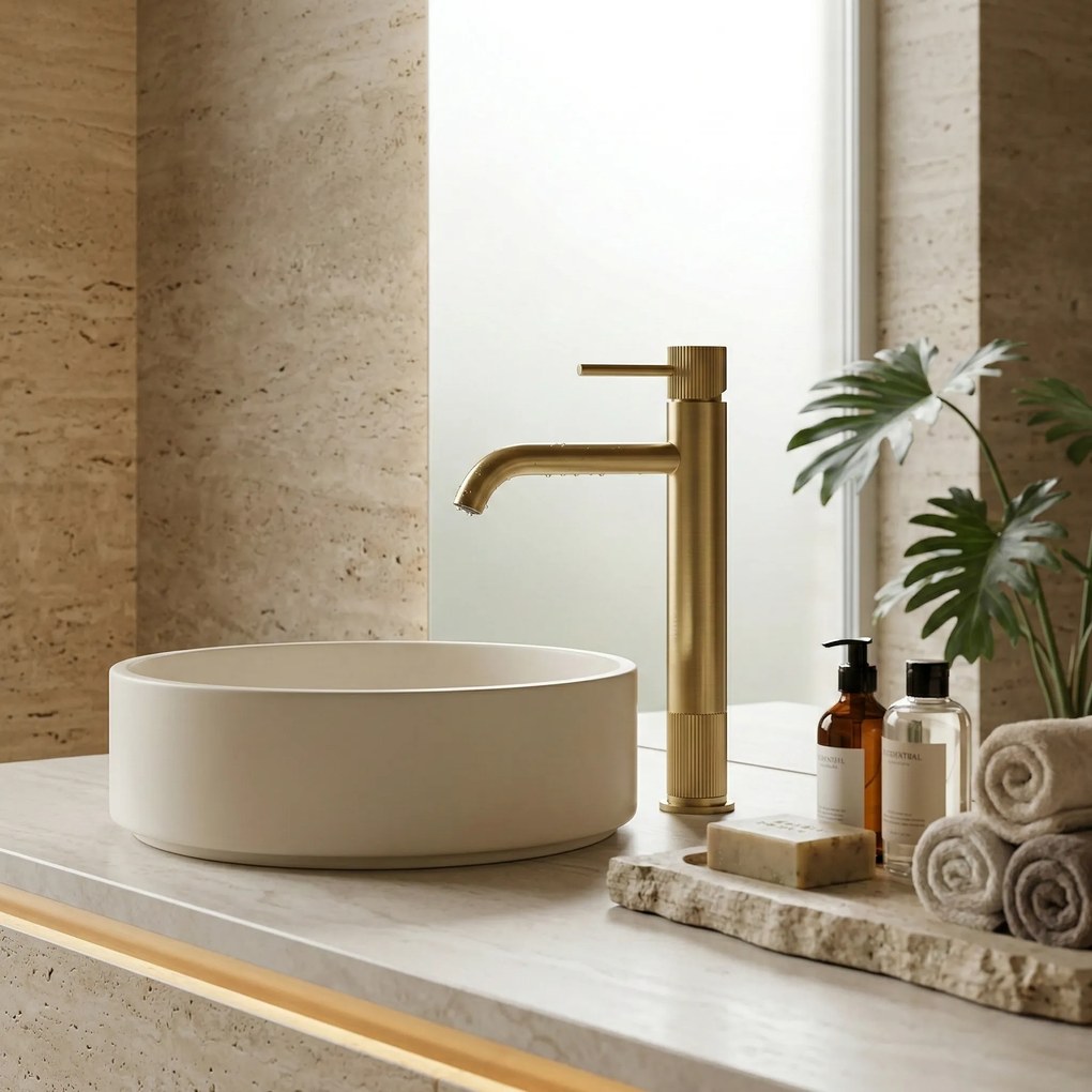 Смесител за баня Rea Lungo Stripe Brush Gold