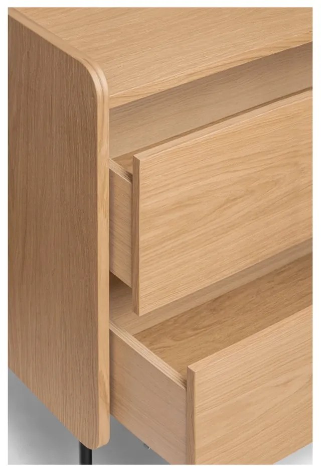 Висок скрин с дъбов декор в естествен цвят 80x82 cm Wrap - Bonami Selection