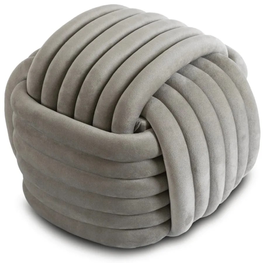 Плетена пуфа от велур MAGMA - различни цветови решения Бежово