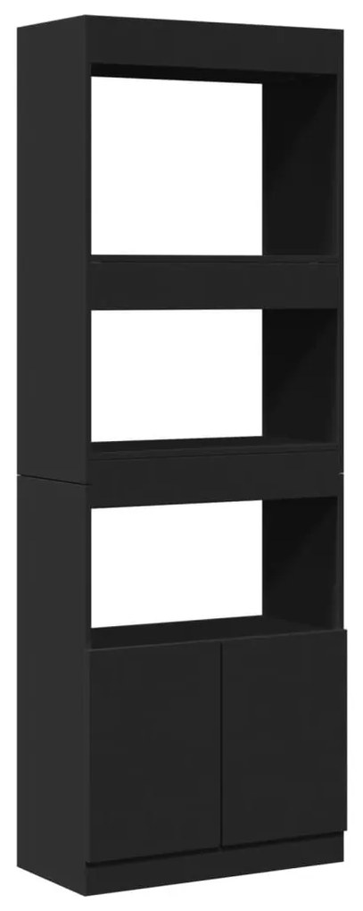 3309601 vidaXL Висок шкаф, черен, 63x33x180 см, инженерно дърво
