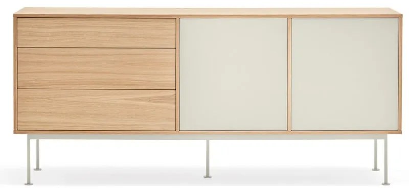 Кремавобял скрин с дъбов фурнир , ширина 180 см Yoko - Teulat