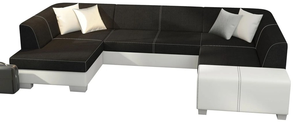 Ъгъл диван Cuba-Left-White - Black