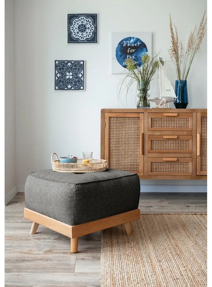 Тъмно сива табуретка за крака Dazzling Daisy - Miuform