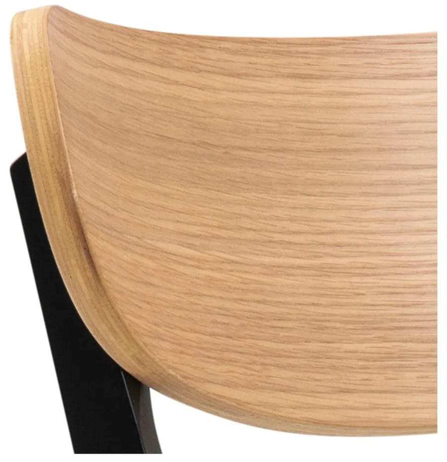 Трапезен стол в дъбов декор в черно и натурално Roxby - Actona